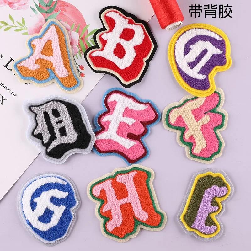 ABC Letters Iron on Patches Fashion 3D Visual Stereo Alphabet Appliques Towel Embroidery Symbol for Hoodies Sweatshirt DIY Decor