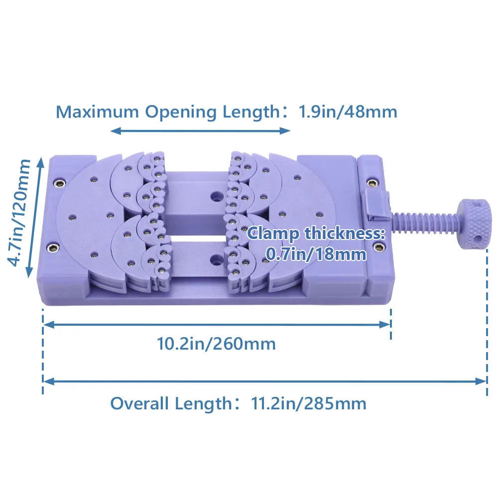 3D Printed Fractal Bench Vise Handmade Multi-Functional Universal Flat Jaw Clamp DIY Workbench Fixed Clamping Tool