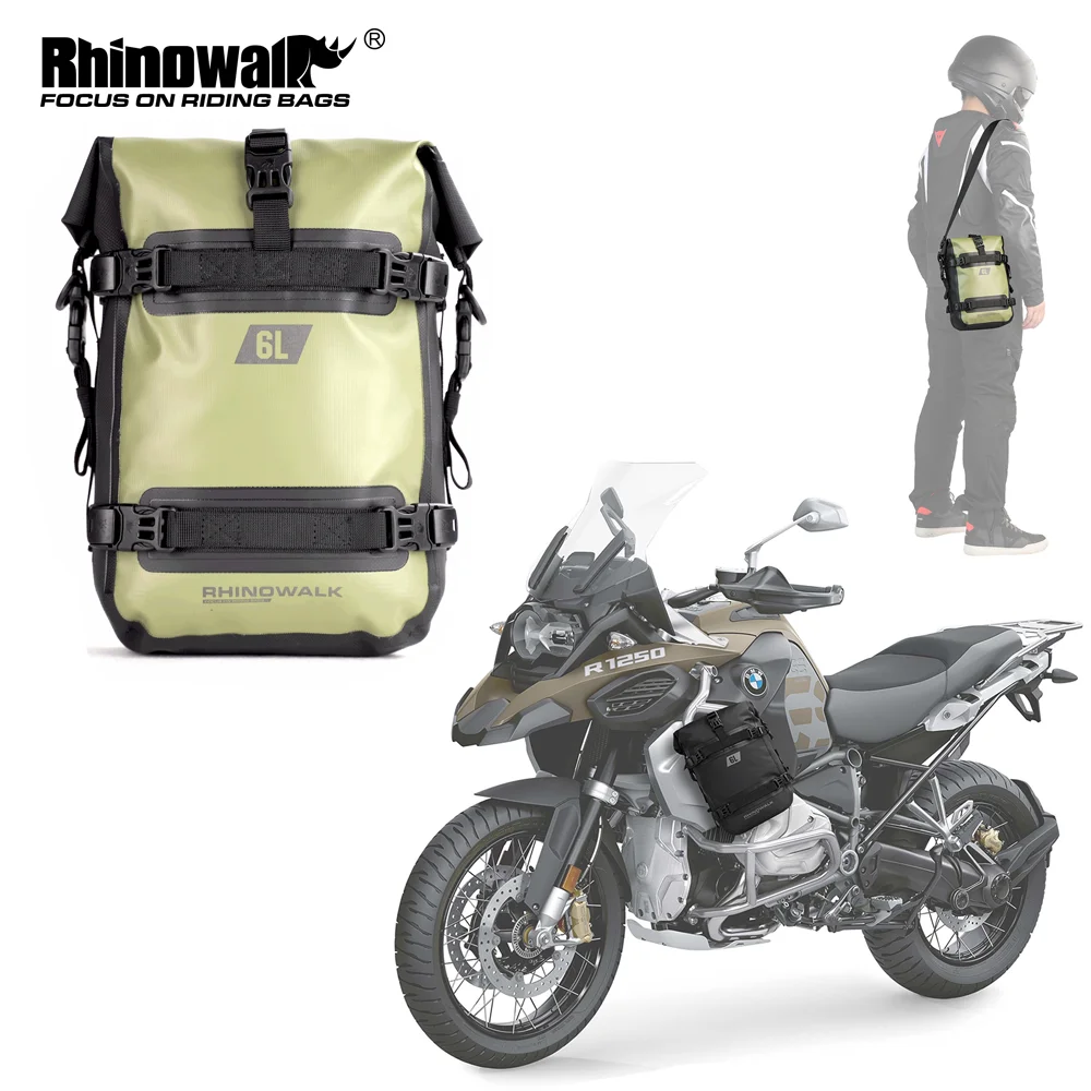 

Rhinowalk Мотоциклетная сумка-бампер Crash Bar Непромокаемая сумка для сухого двигателя Передняя трубчатая сумка 6л Сумка для багажника Боковая сумка для инструментов Задняя сумка для хвоста