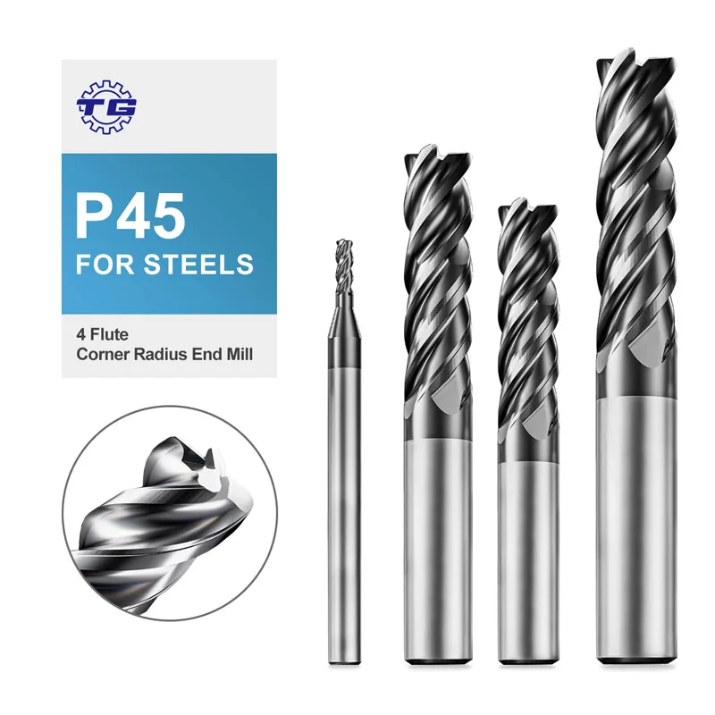 TG P45-R4/4 slot coated fillet radius end mills P45 series high performance steel machining tools