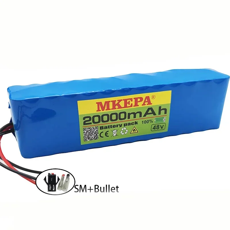 48 فولت 20 أمبير 18650 بطارية ليثيوم أيون 13S2P 1000 واط بطارية عالية الطاقة ، مناسبة لمجموعة محرك الدراجة الكهربائية 54.6 فولت 250 واط 350 واط 500 واط #3