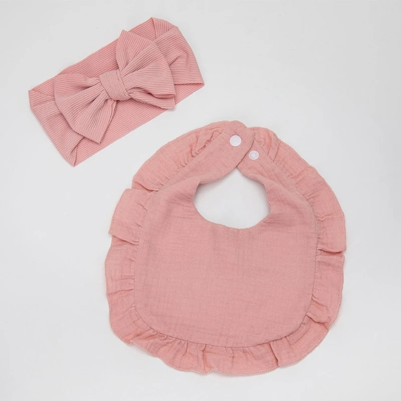 bandeaux bavoirs pour bébés, bandeau à nœud pour nouveau-né avec protection contre les crachats, D5QA