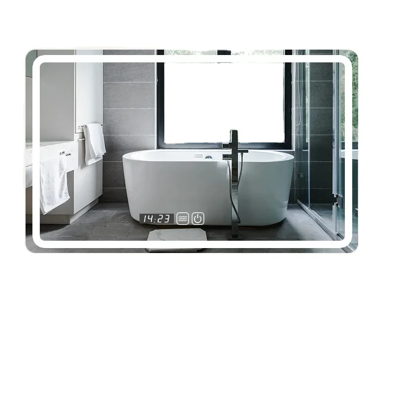 

LED Lighted Wall Mounted Frameless Rectangle Bathroom Makeup Mirror