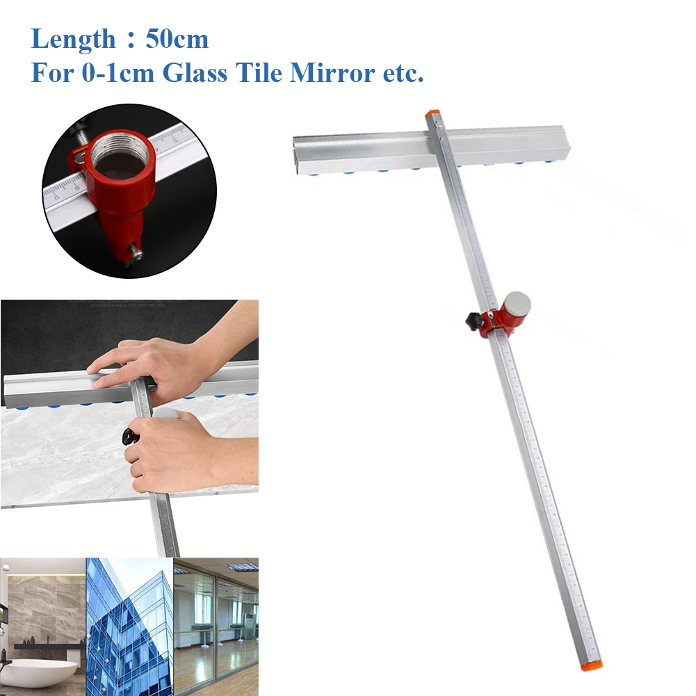 50cm Tile Push Knifes Aluminum Alloy Professional Tile Glass Roller Cutter Glass Push Roller T-ype Diamond Thick Tile  Scraper