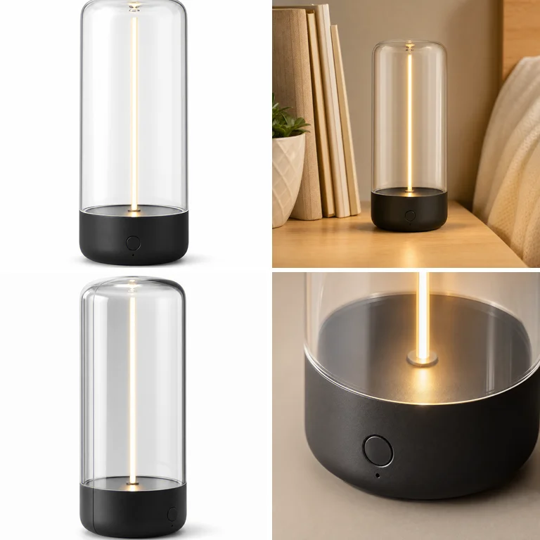 Lámpara Nocturna Magnética Quantum Wire para el Cuidado de los Ojos, Lámpara Ambiental Portátil Recargable Tipo-C, Lámpara de Escritorio con Control Táctil para Dormitorio y Estudio