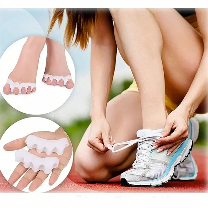 Protective Toe Separator Suitable Bunion Yoga Gel Silicone Hammer Toes Corrector for Women Men Straighteners Overlapping 1 Pair