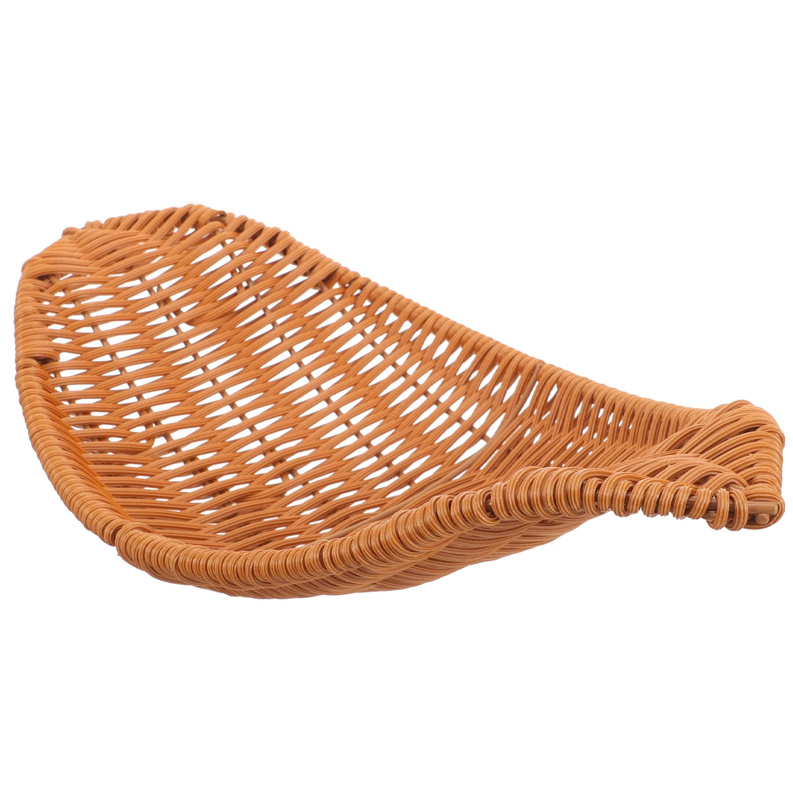 

Fruit Basket Small Woven Rattan Tray Storage Baskets Shelves Vegetable Light Brown Bathroom Kitchen Desk Sundries Holder