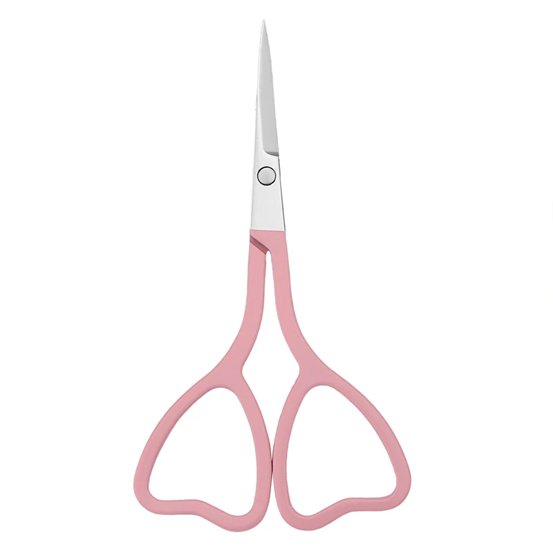 

Pink Stainless Steel Heart-shaped Eyebrow Trimming Scissors Sharp Pointed Beauty Scissors Flower Thread Scissors