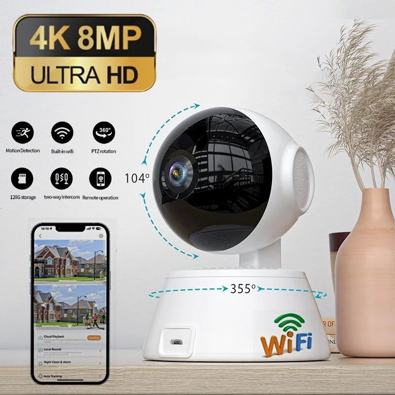 Smart Wireless CCTV System WiFi Camera 8MP IP Cameras Security Two-Way Audio Video Surveillance Baby Monitor AI Human Tracking