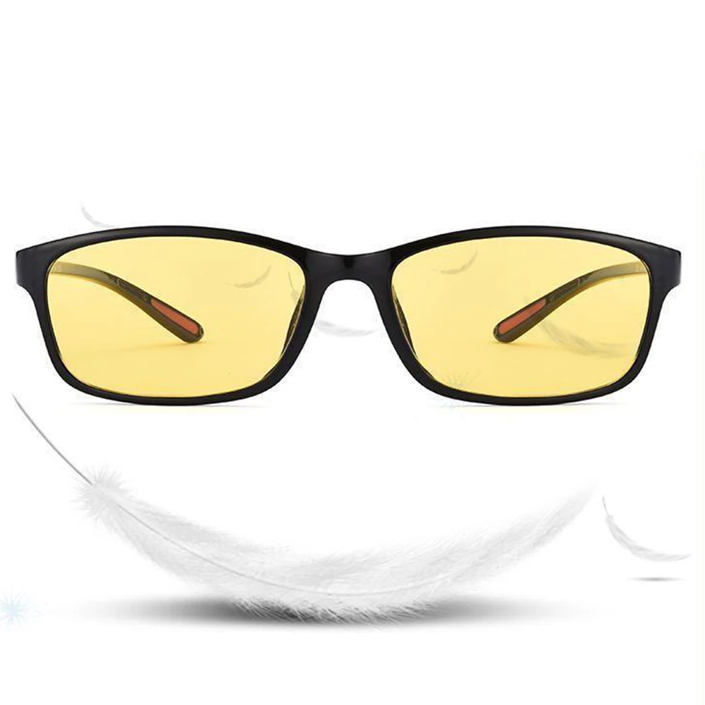 الرجال عدسة صفراء للرؤية الليلية نظارات القيادة نظارات شمسية في الهواء الطلق UV400 اللونية المضادة للضوء الأزرق نظارات عالية الوضوح