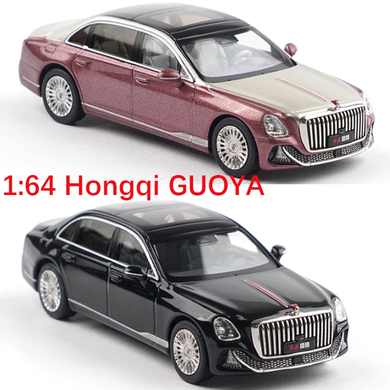 Diecast Original 1:64 Scale Hongqi GUOYA Alloy Model Simulation Decoration Hobbies Souvenirs Gifts Collection Static Display