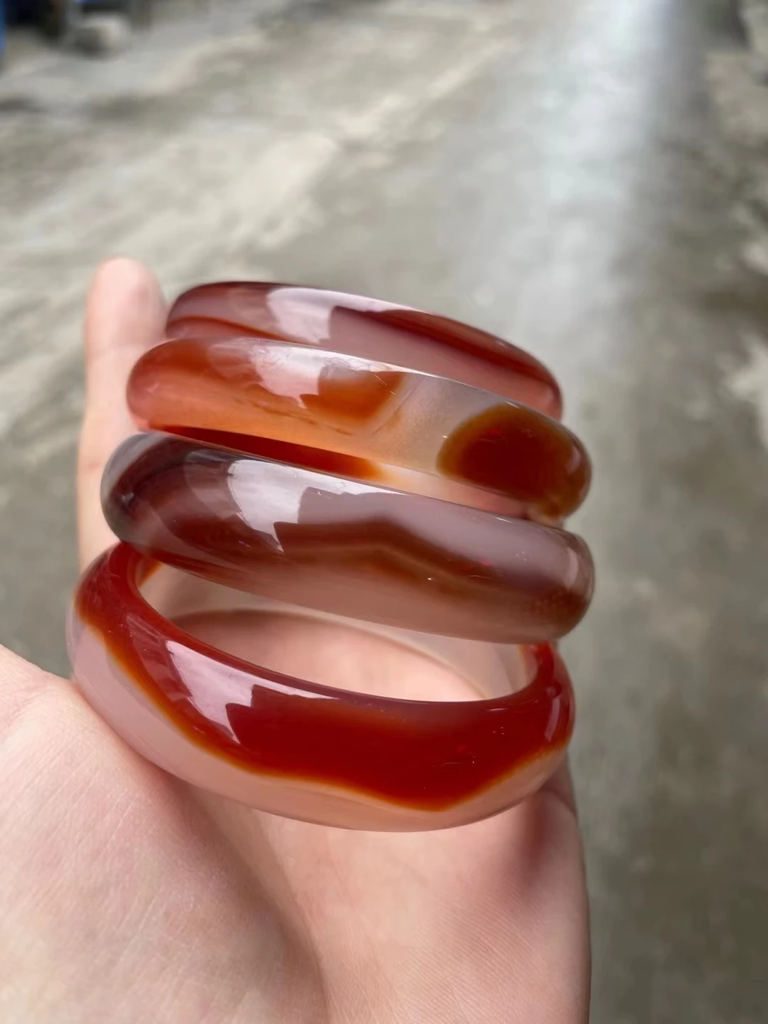 Stylish Real Jade Chalcedony Bangles Natural Handmade Red Agate Exquisite Jewelry Bracelets Party Gift