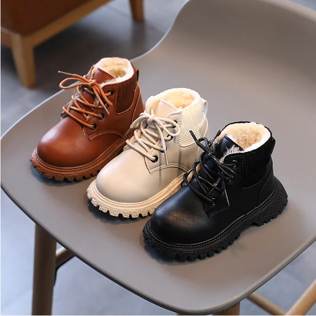 Winter Baby Kids Short Boots Super Warm Boys Girls Shoes PU Leather Children Boots Fashion Toddlers Boots Kids Snow Shoes