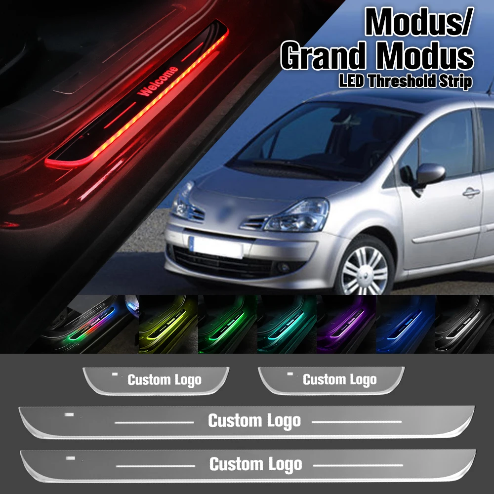 

For Renault Modus Grand Modus 2004-2013 Car Door Sill Light Customized Logo LED 2012 Welcome Threshold Pedal Lamp Accessories