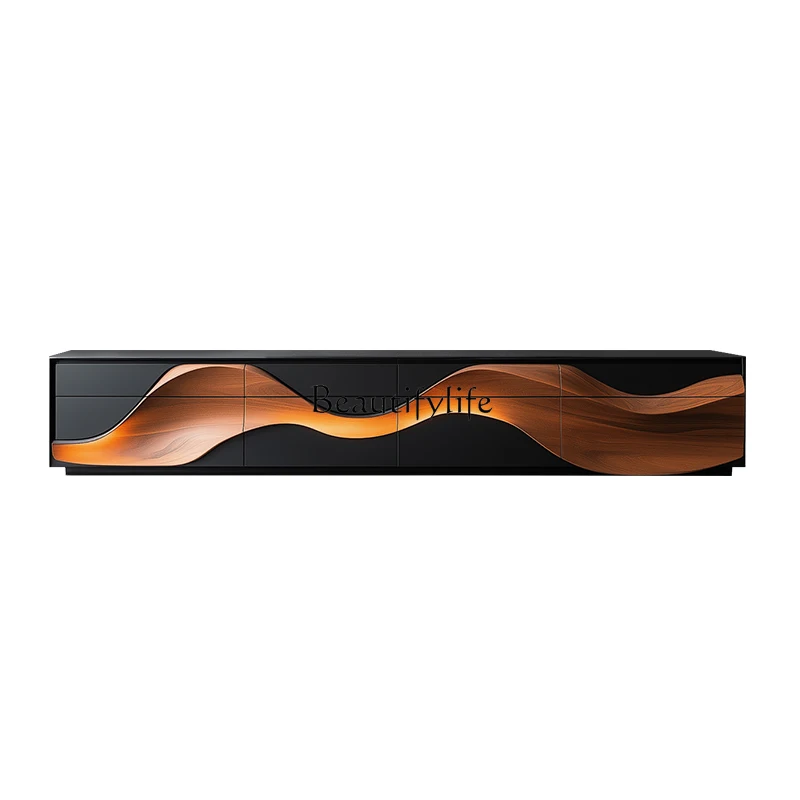 

Creative TV Cabinet Nordic Solid Wood Floor Storage Locker Light Luxury High-end Art Personality Furniture