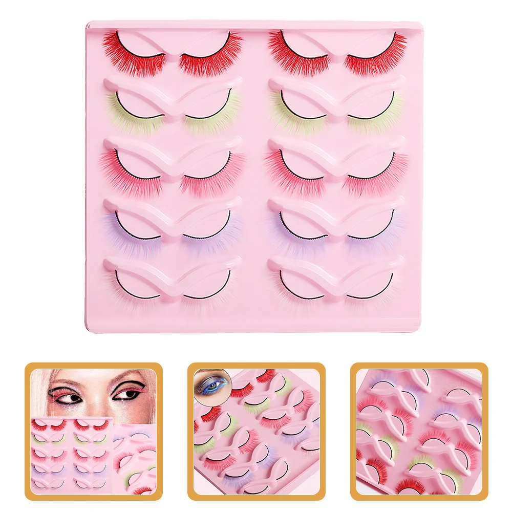 10 pares de pestañas postizas de colores, pestañas postizas naturales ligeras para Cosplay, accesorios de maquillaje para actuación, mujeres