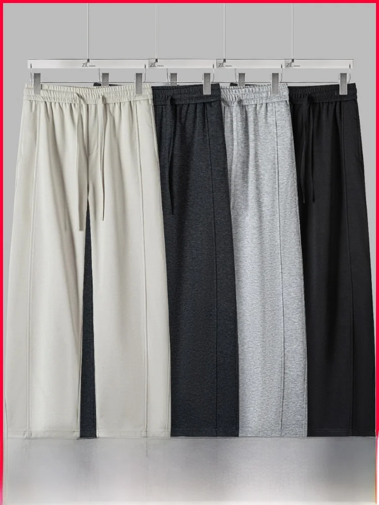 

Модные мужские однотонные прямые брюки-бананы, повседневные удобные дышащие брюки свободного кроя на весенний сезон