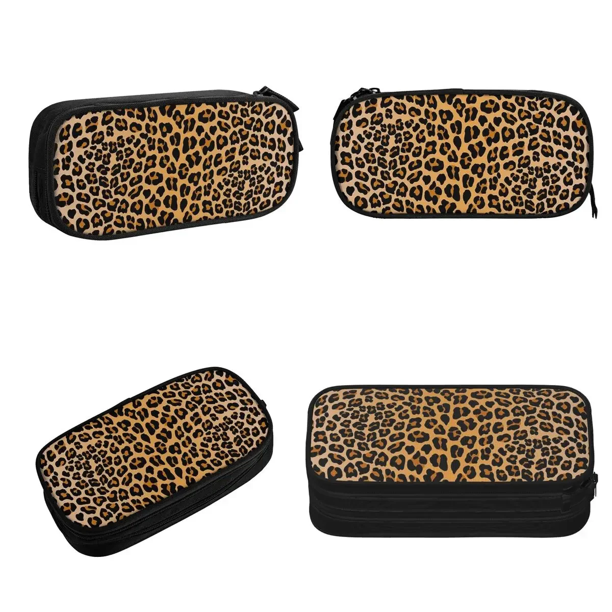 Leopard Print Pencil Cases Big Capacity Pen Bags Pen Box Pencil Pouch For Boys Girls Students Stationery School Office