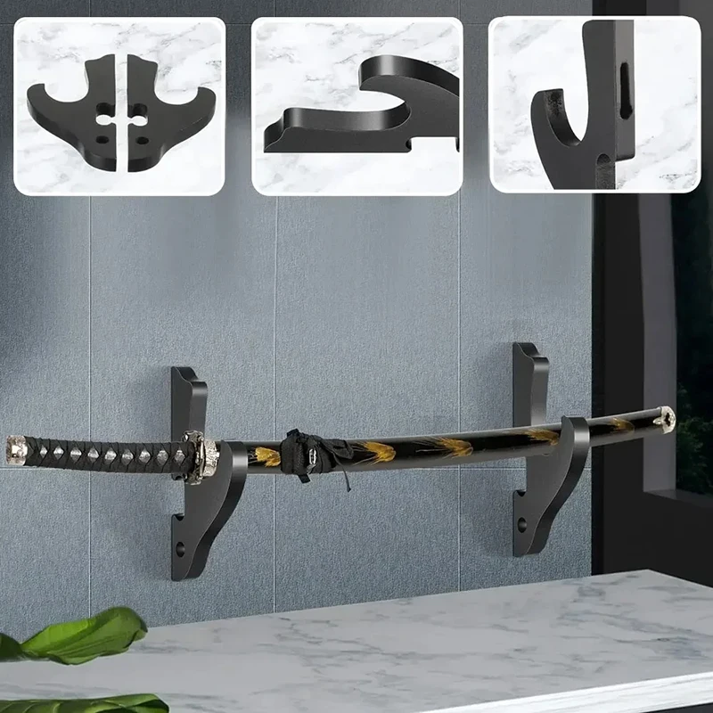 

Wall Mount Wooden Sword Stand Holder Hook Hanger Adjustable Display Rack Knife Cosplay Wand Sword For Samurai Rack