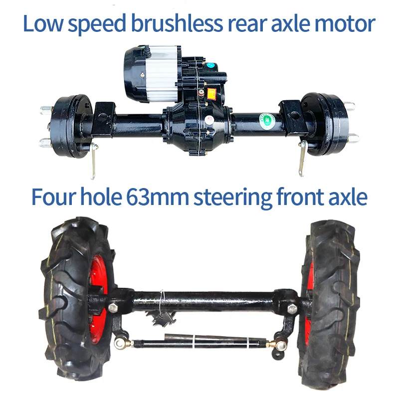 48 v 800 w Electric Four-wheeler Front Steering Belt Rear Drive Axle Kit Fits Into Electric Truck Conversion Kit