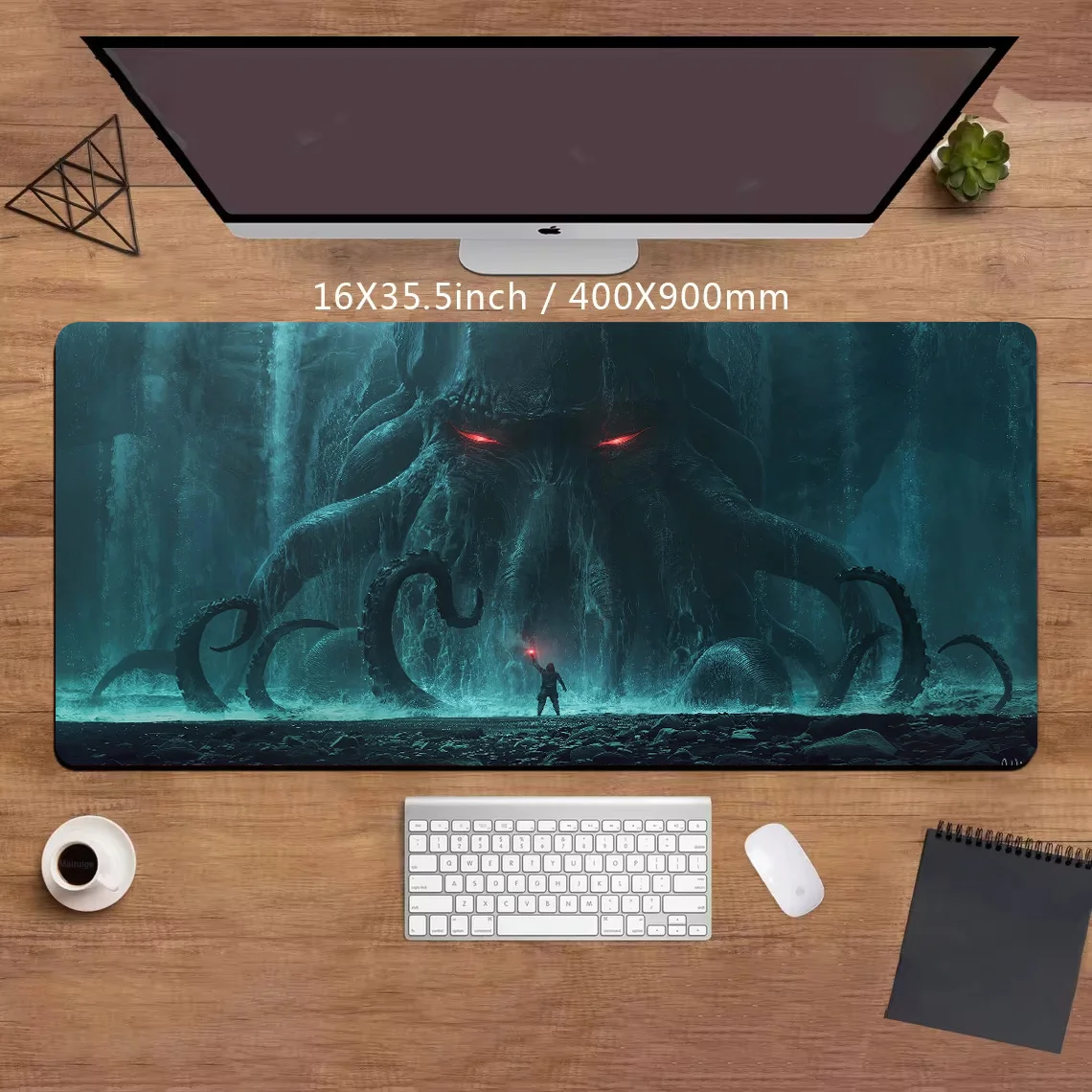 Xxl Mouse Pad Cthulhu horror tentacle Computer Gaming Mouse Pad Desk Pad Large Gaming Mat Bottom Non-Slip Rubber Stitched Edges