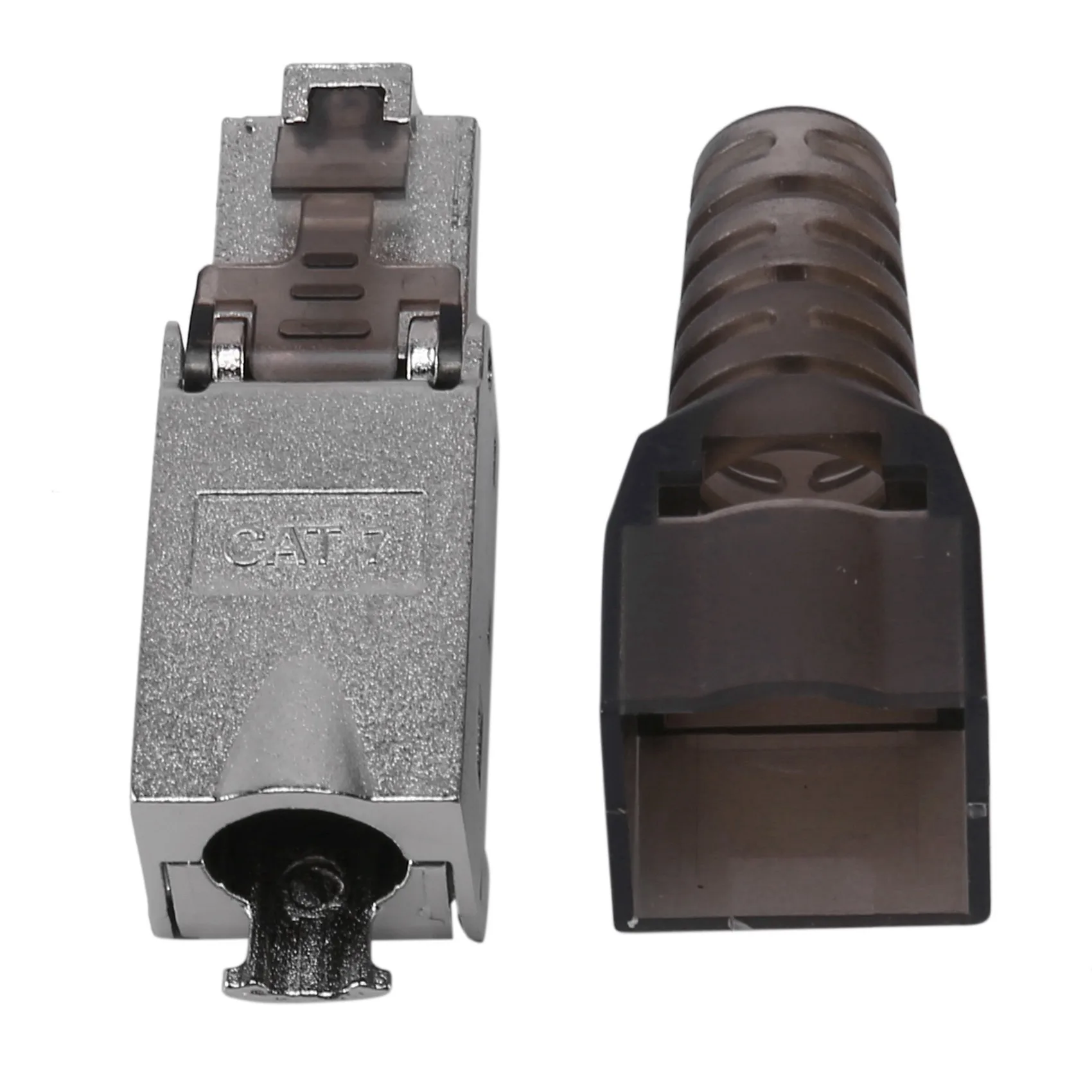 A02M-32Pcs Tool-Free Shielded RJ45 Cat 7 Termination Plug Cat7 Plug / Cat7 Connector Connectors Modular 23/24AWG-Black