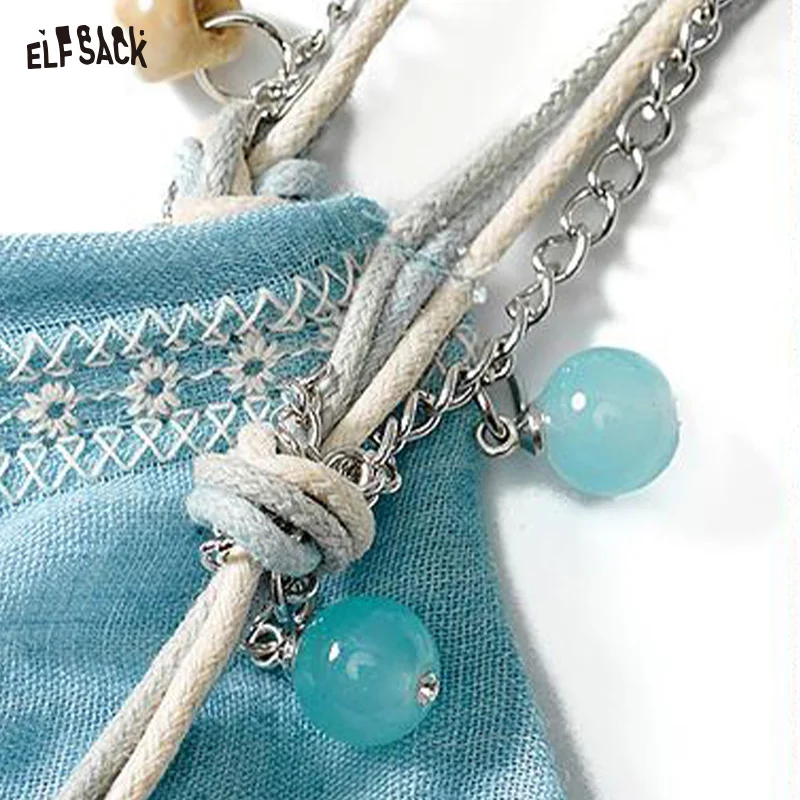 ELFSACK 2025 Summer New Arrivals Beaded V-Neck Chic Small Suspender Women