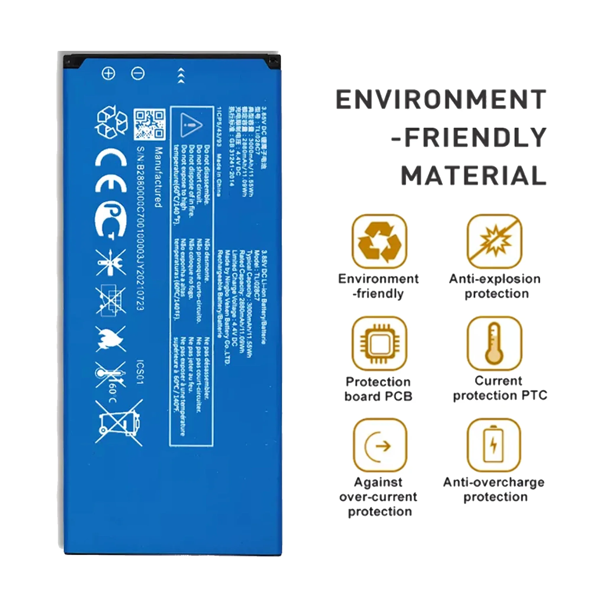 Original Capacity TLi028C1 TLi028C7 Battery for ALCATEL 5002B 1B 2020  Mobile Phone Replacement Batteries Bateria