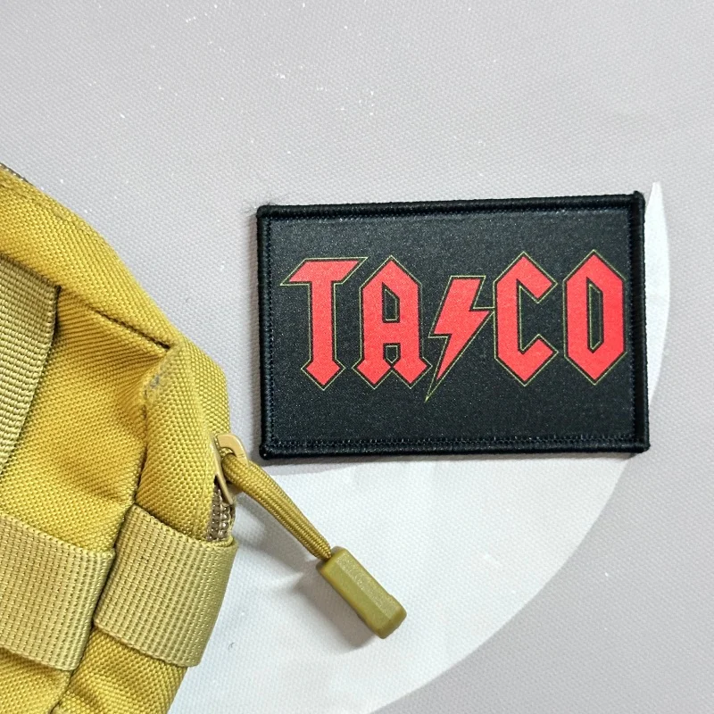 Tasco rock estilo engraçado moral emblema seguro gancho & loops remendos táticos roupas mochila acessórios adesivos requintados