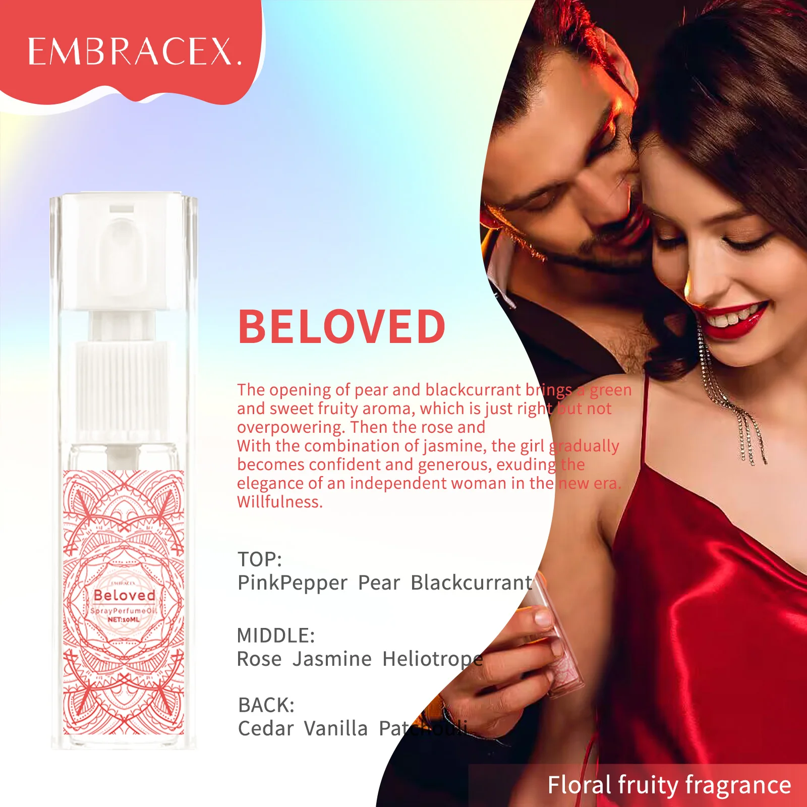 

10ml Beloved Essential Oil For Women Perfume Spray Natural Fragrance Oil Skincare Beauty Product Aromatherapy Oil Soothe Body