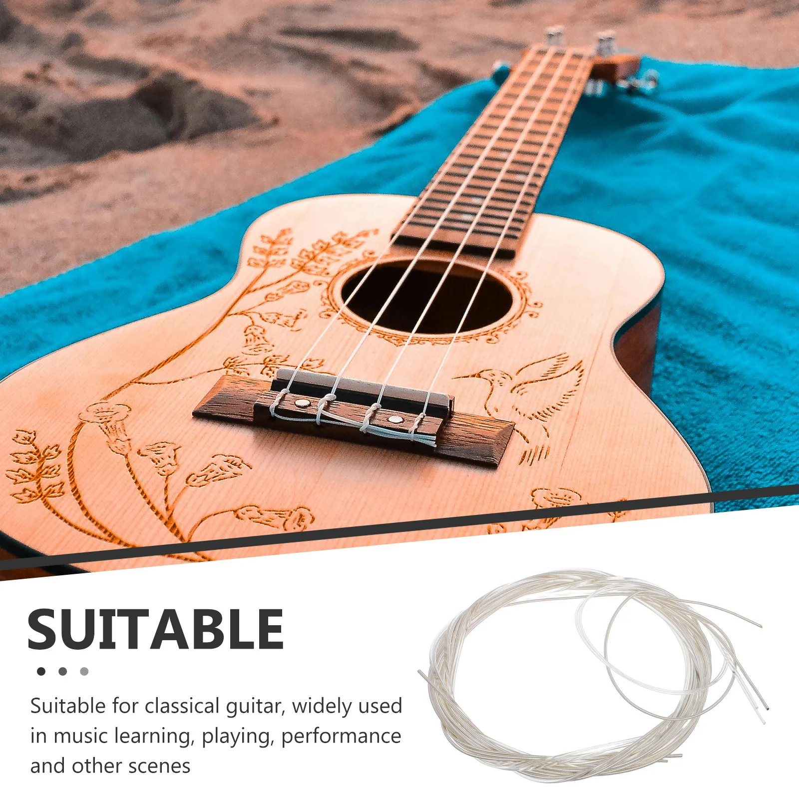 1 Set 1 Set Senar Gitar Klasik Desain Komposit Nilon Tahan Lama untuk Pembelajaran Musik, Bermain, Pertunjukan, Suku Cadang Pengganti