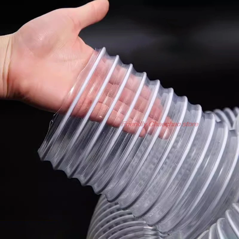 1Meter Inner Diameter 30/40/50/60/70mm White Transparent PVC Tube Dust Suction Vacuum Fume Exhaust Hose Exhaust Pipe Air Tube
