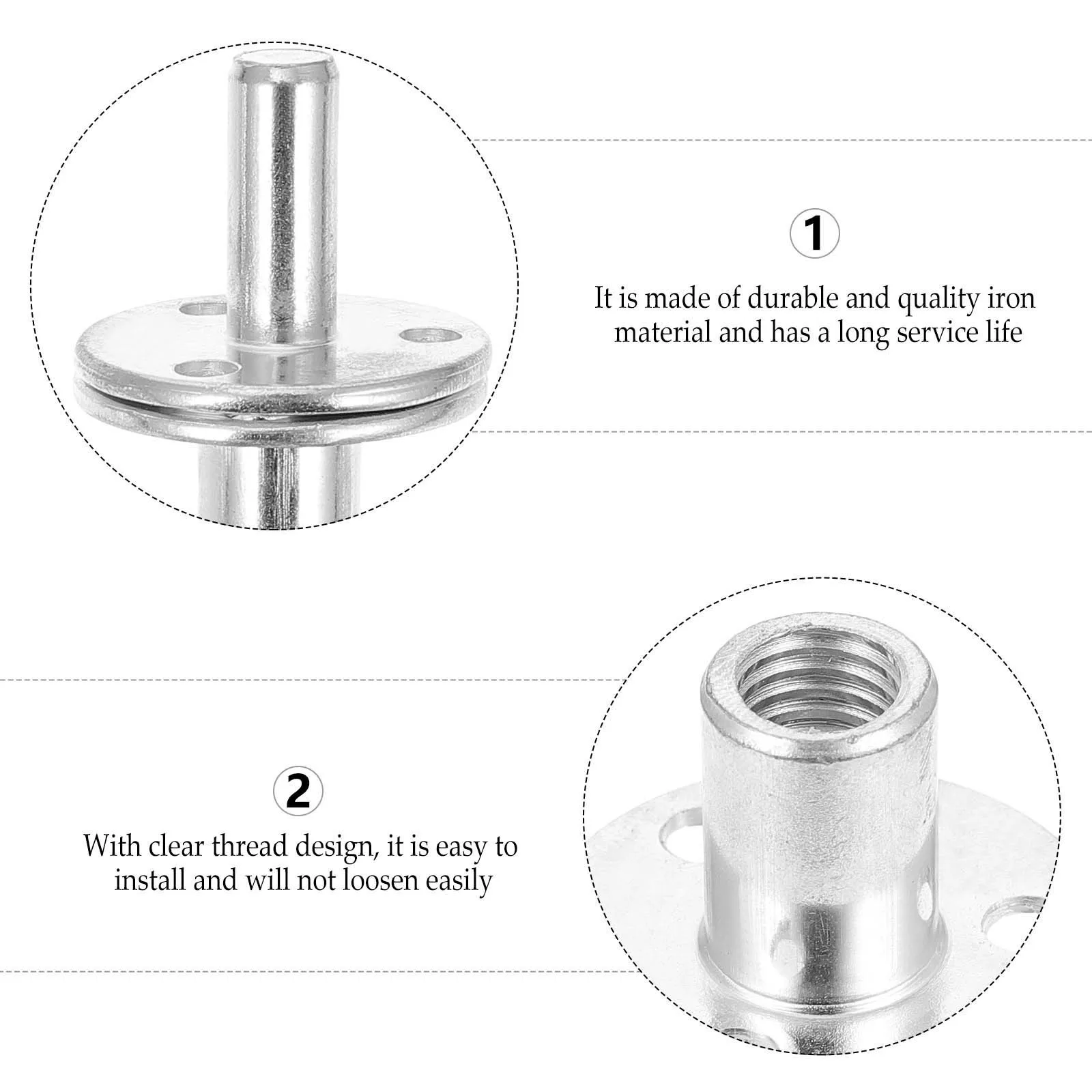 

5Sets Bed Column Connector Thicken Screws Kit Sofa Cabinet Legs Fastening Kit Bedpost Accessories Furniture Parts