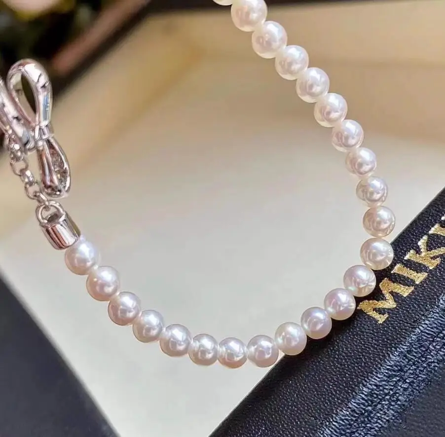 

stunning 7-8mm South Sea Round White Pearl Bracelet 7.5-8" 925s