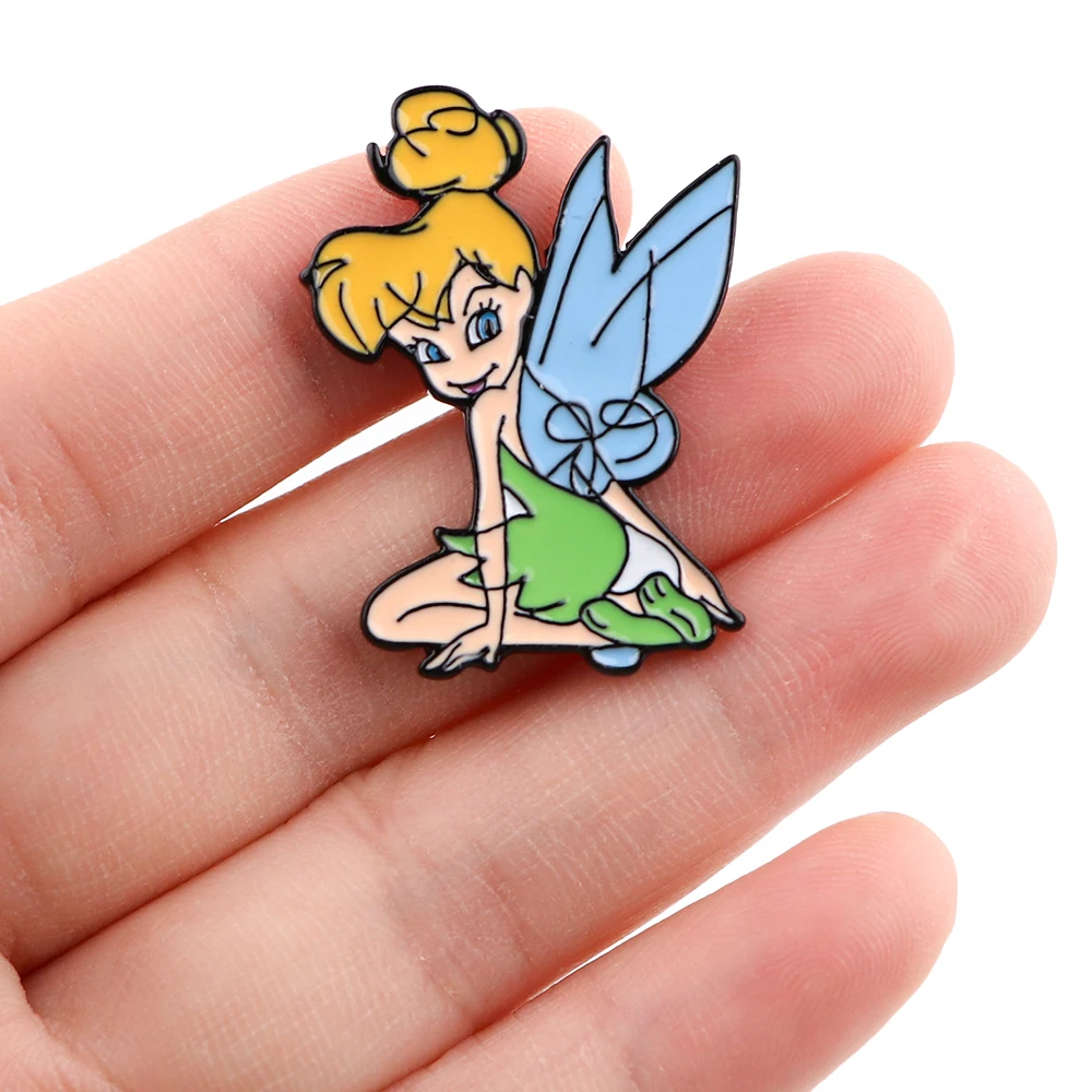 Beautiful Fairy Cartoon Lapel Pins For Backpack Enamel Pin Metal Brooches for Women Badge Pines Clothes Accessories Gift Jewelry