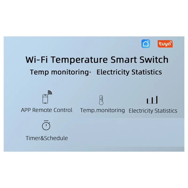 Tuya Wifi 16A مفتاح درجة الحرارة الذكي Tuya Wifi مراقبة الطاقة التحكم عن بعد مفتاح درجة الحرارة الذكي