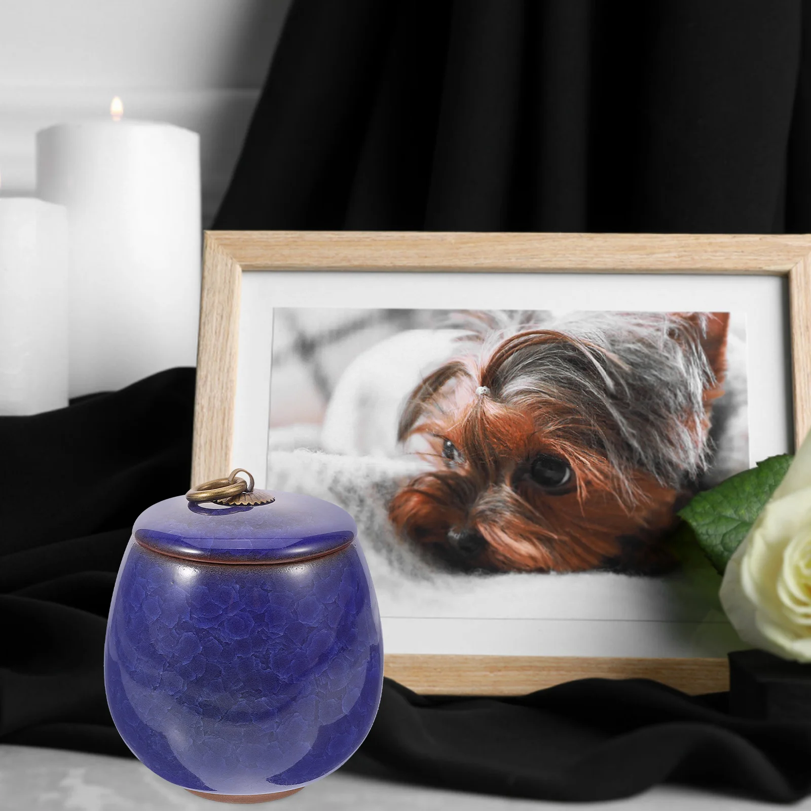 جرة الحيوانات الأليفة الصغيرة الأرجوانية الجرار الحرق رماد صغير تذكار السيراميك ديكور الكلب #2