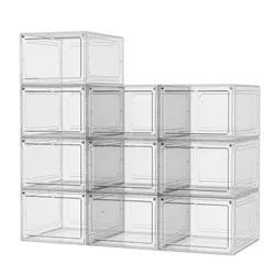 Transparent Acrylic Shoe Box for Shoes Storage Front Opening Magnetic Suction Door Stackable Household Dustproof Shoes Boxs