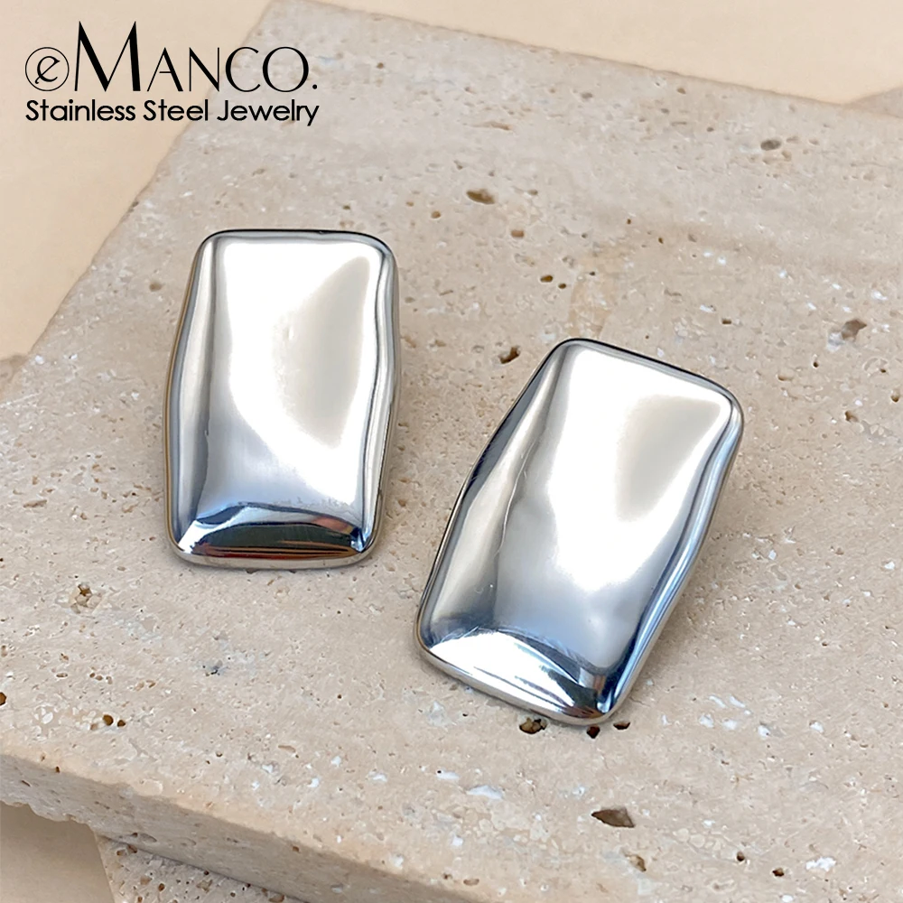 EMANCO Kreative geometrische Ohrringe aus Edelstahl für Damen, auffällige Ohrstecker, Modeschmuck, wasserdicht