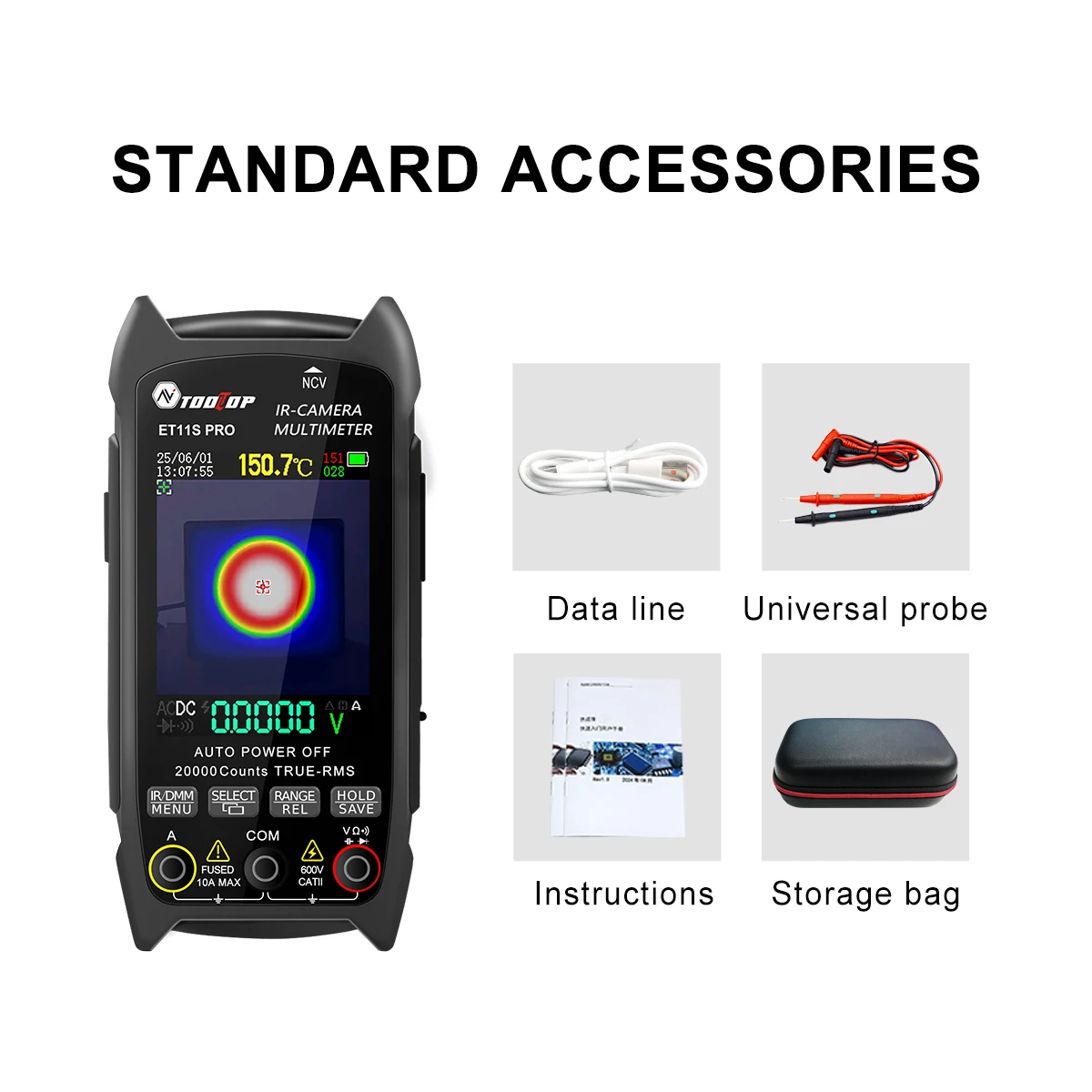 TOOLTOP ET11S PRO กล้องถ่ายภาพความร้อน 32*32 ความละเอียดการติดตามอุณหภูมิ 19999 นับทรูอาร์เอ็มเอสมัลติมิเตอร์เครื่องมือช่างไฟฟ้า
