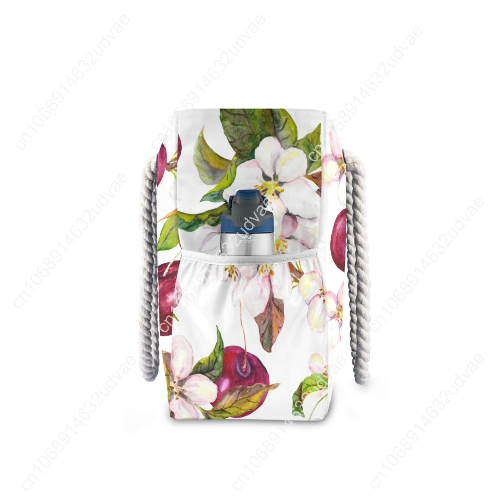 New Women Nylon Cherry Flowers And Cherry Berries Shoulder Bag Female Large Capacity Ladies Beach Bag Girls Shopping Handbag