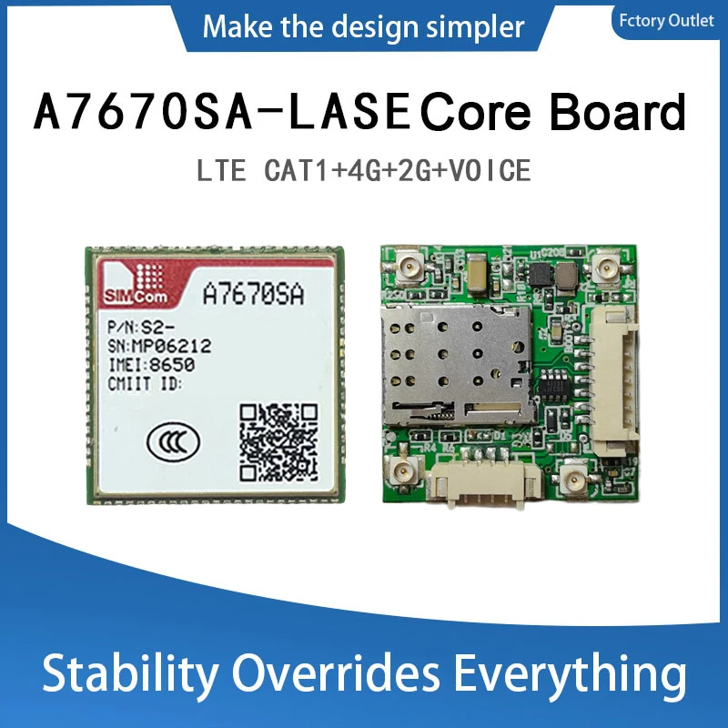 SIMCOM A7670SA-LASE Mini Core Board with Antenna 4G LTE CAT1 Module 2G+Voice Modem Development for Australia/South America