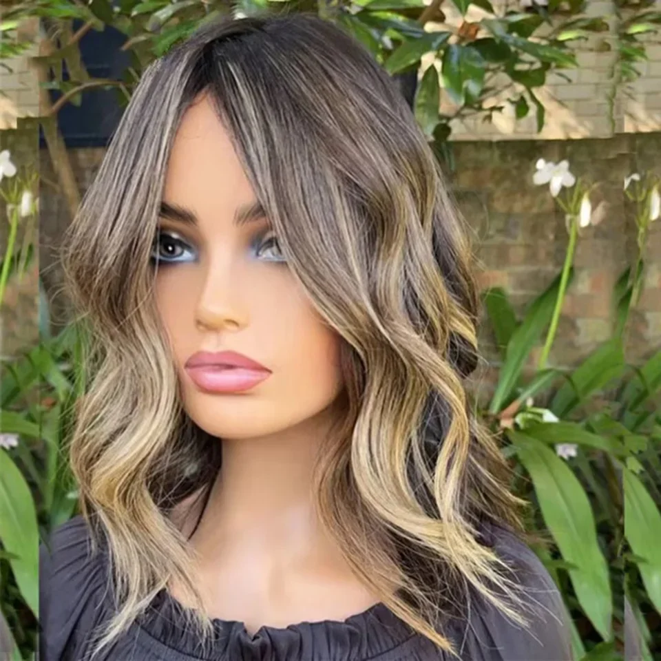 13x6/360 الدانتيل الجبهة الباروكات أشقر بني # 4/27 تسليط الضوء على قصيرة متموجة بوب الباروكات غلويليس 5x5 الحرير العلوي الدانتيل إغلاق الباروكات عقدة ابيض