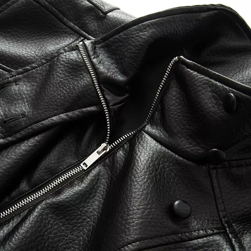 Faionable herfst nieuwe collectie dames Jaet opstaande kraag lange Sve kunstleer veelzijdige Ele Sle damesjas