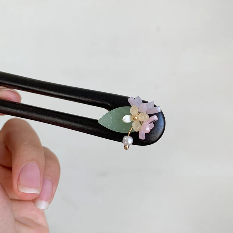 Chinese Wooden Hair Sticks Forks U Shaped Hairpins and Clips for Hair Bun Ponytail Holder Fashion Headpieces for Women Girls