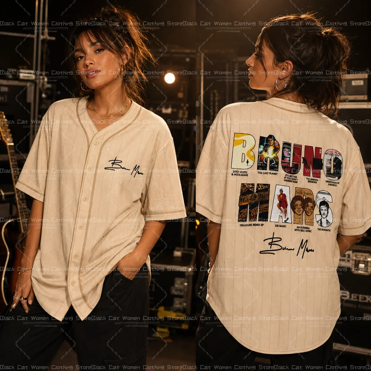 2026 Bruno Mars 24K Hooligans Baseball Jersey Men Women Unisex Short Sleeve Hip Hop Streetwear Tops for Fans Family Matching