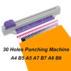 New 1 Pcs Selling 30 Holes Punchersliding Light Duty Paper Punch 30 Holes A4 B5 A5 A7 B7 A6 B6 Large Capacity 5 Sheets