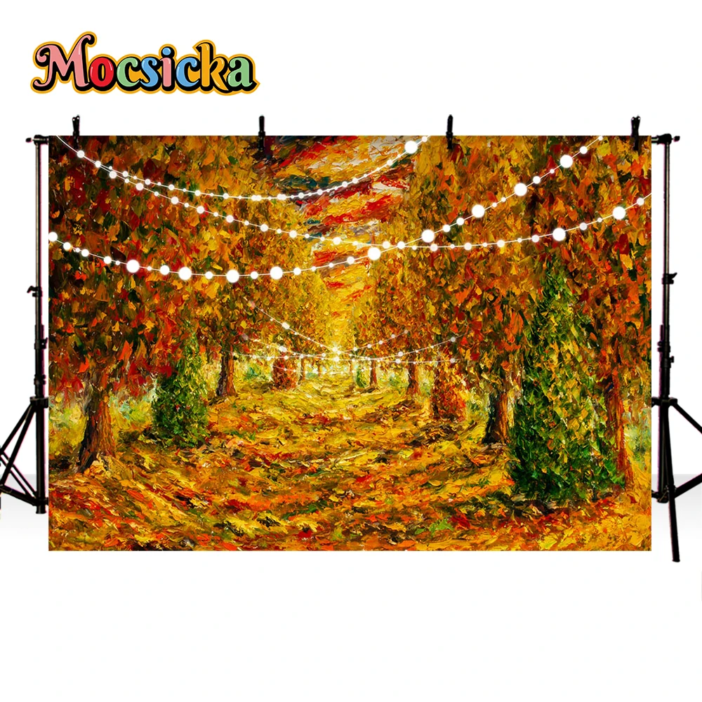 Autumn Forest Series Kids Photography Backgrounds Halloween Fall Leaves Portraits Portraits Baby Photo Banner Holiday Background