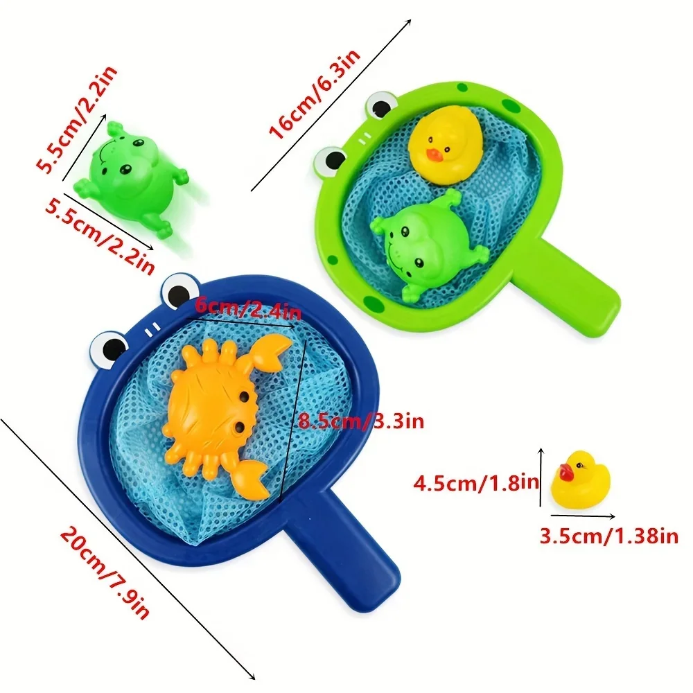 1 zestaw zabawka do zabawy w wodę do pływania słodka zabawka do zabawy w sieci rybackiej, zabawka do do zabawy w wodzie w łazience dla zwierząt