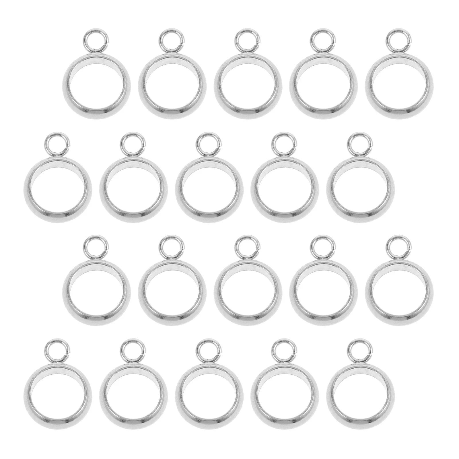 

100Pcs Stainless Steel Bracelet Bail Links Ergonomic Curved Pendant Hanger Beads for DIY Jewelry Craft Findings